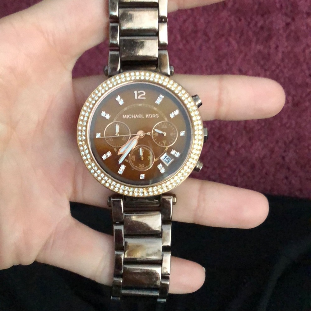 Brown and rose gold Michael Kors watch
